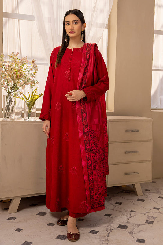 Picture of 3-PC Stitched Embroidered Khaddar Suit - Available at Raja Sahib