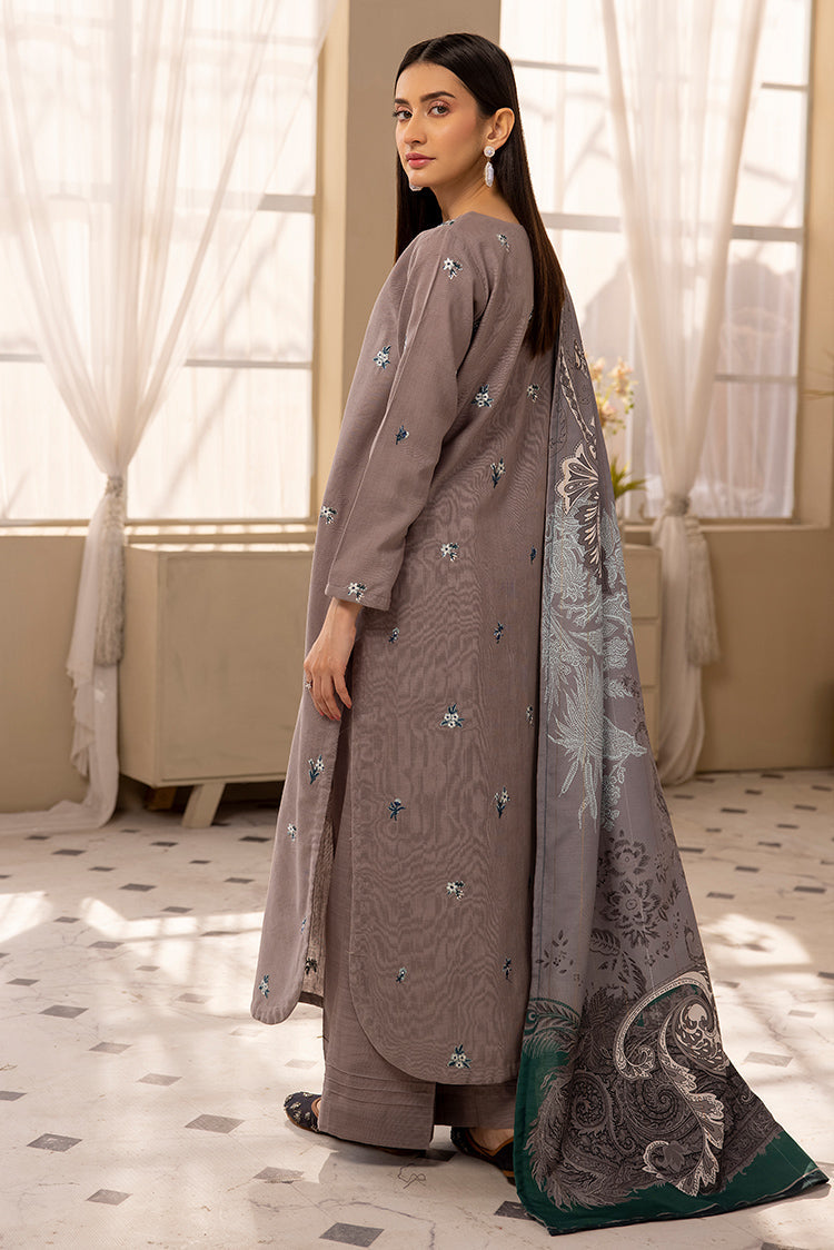 Picture of 3-PC Stitched Embroidered Khaddar Suit - Available at Raja Sahib