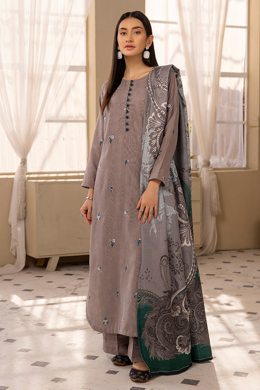 Picture of 3-PC Stitched Embroidered Khaddar Suit - Available at Raja Sahib