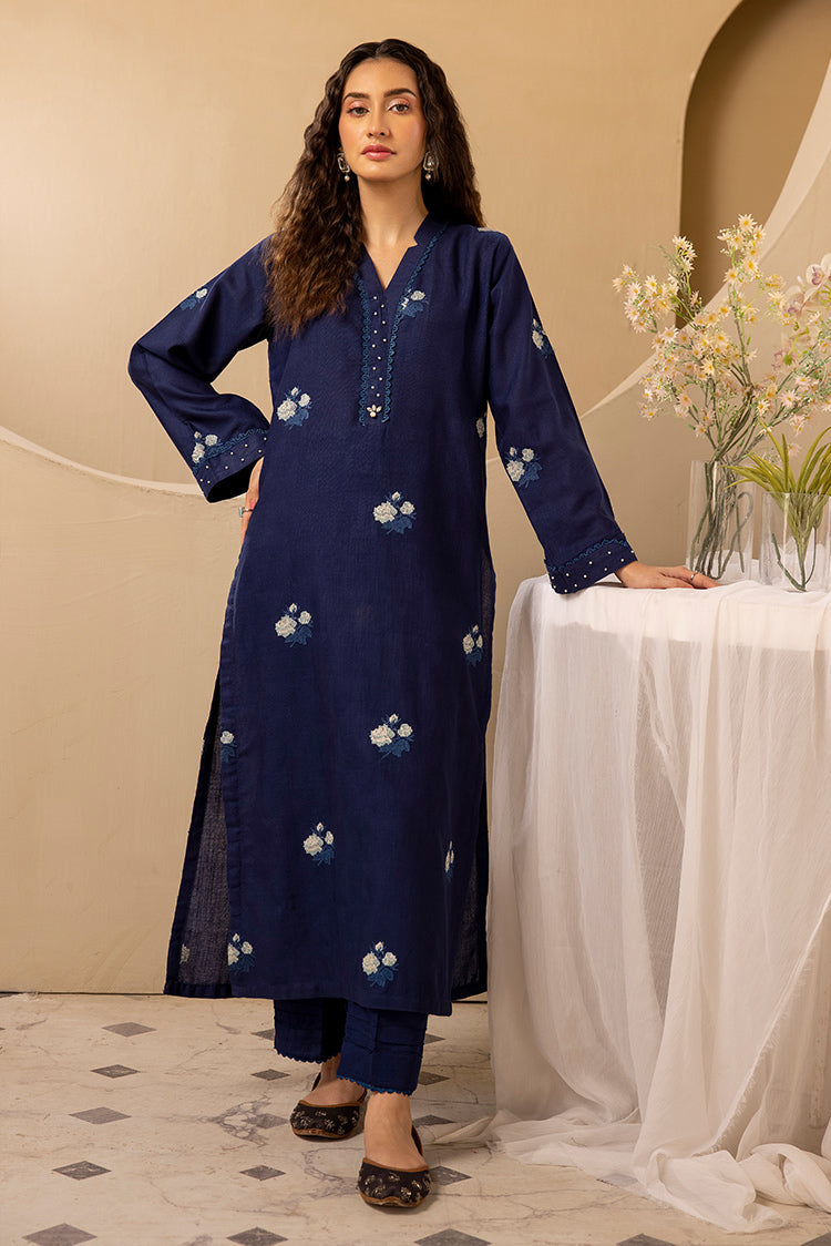 Picture of 3-PC Stitched Embroidered Khaddar Suit - Available at Raja Sahib