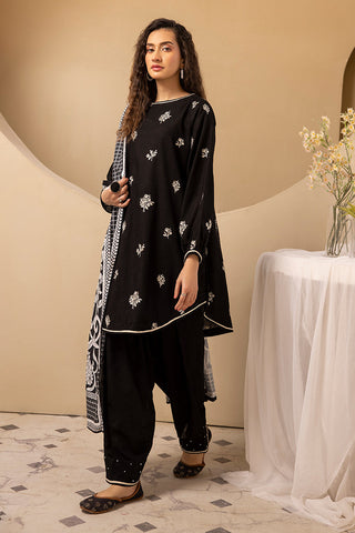 2-PC Stitched Embroidered Khaddar Suit