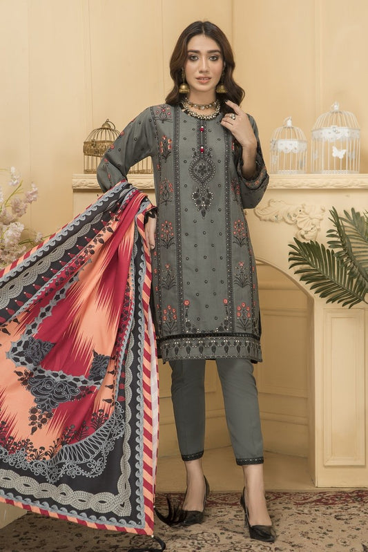 Picture of Ellena - Embroidered Khaddar 3-PC Suit - Available at Raja Sahib