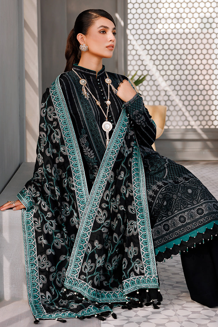 Picture of 3-PC Unstitched Digital Printed Jacquard Suit - Available at Raja Sahib