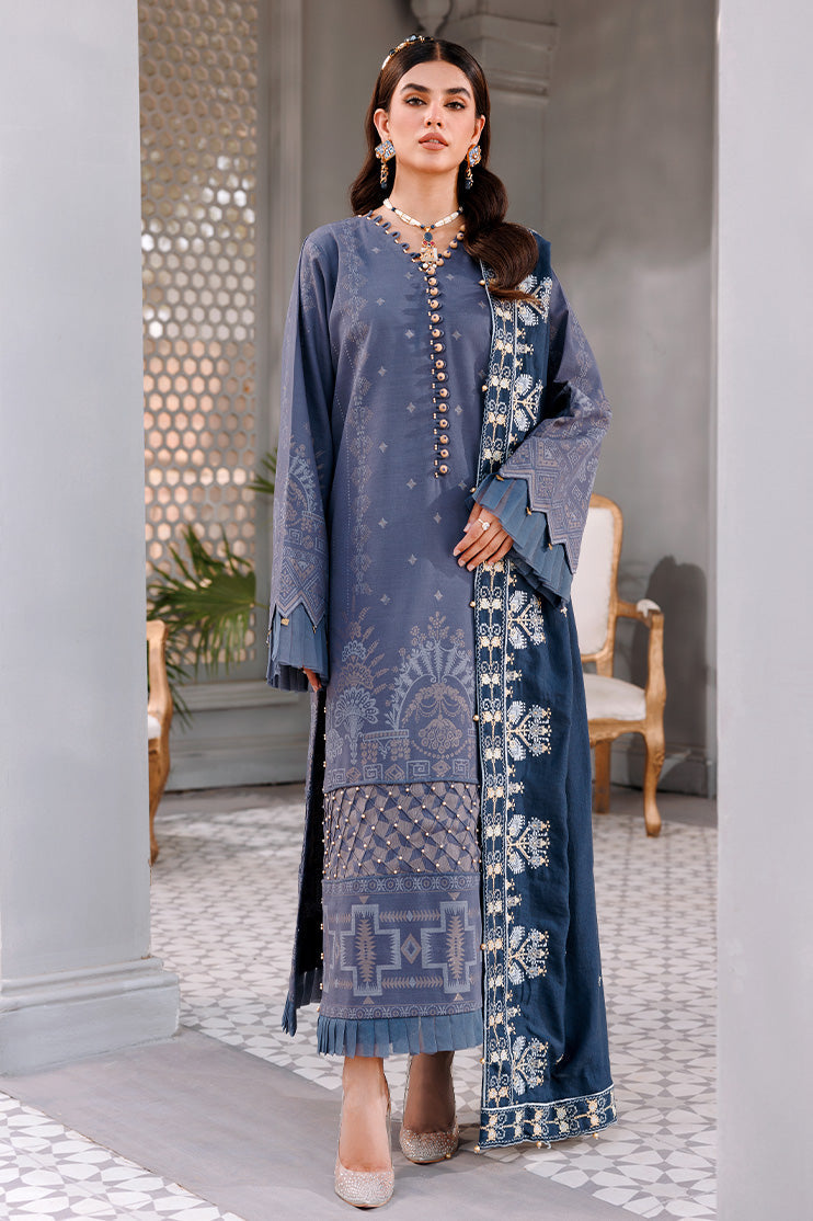 Picture of Ellena - 3-PC Unstitched Jacquard Suit - Available at Raja Sahib