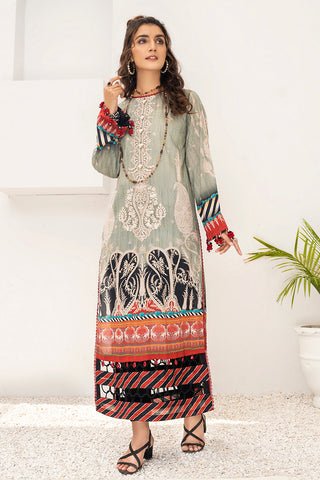 Cloudy Grey EY-L1-2-05 Embroidered Jacquard Kurti