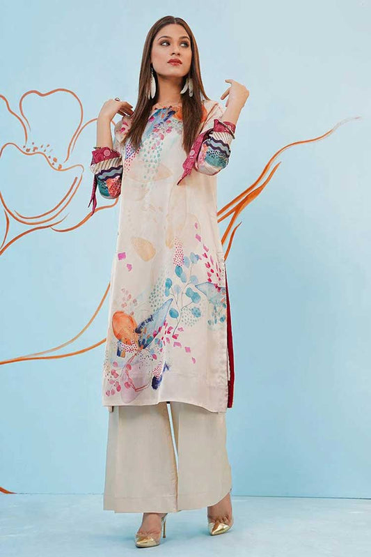 Picture of Ellena - 1 PC Kurti Soft Crepe Kurti Collection - Available at Raja Sahib