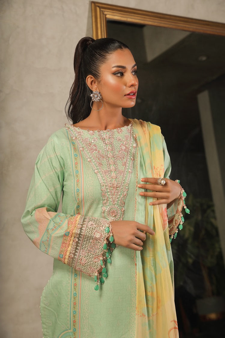 Picture of Ellena - 3-PC Unstitched Printed Lawn - Available at Raja Sahib