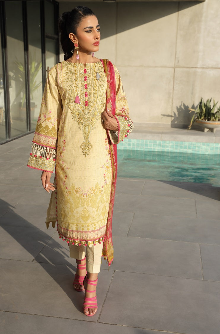 Picture of Ellena - 3-PC Unstitched Printed Lawn - Available at Raja Sahib