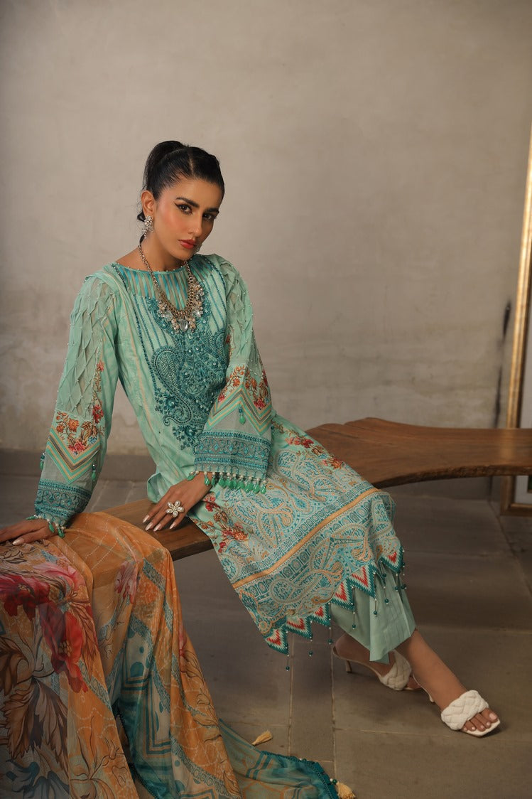 Picture of Ellena - 3-PC Unstitched Printed Lawn - Available at Raja Sahib