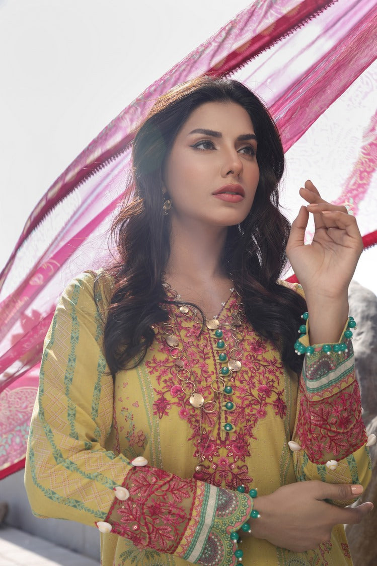 Picture of Ellena - 3-PC Unstitched Printed Lawn - Available at Raja Sahib