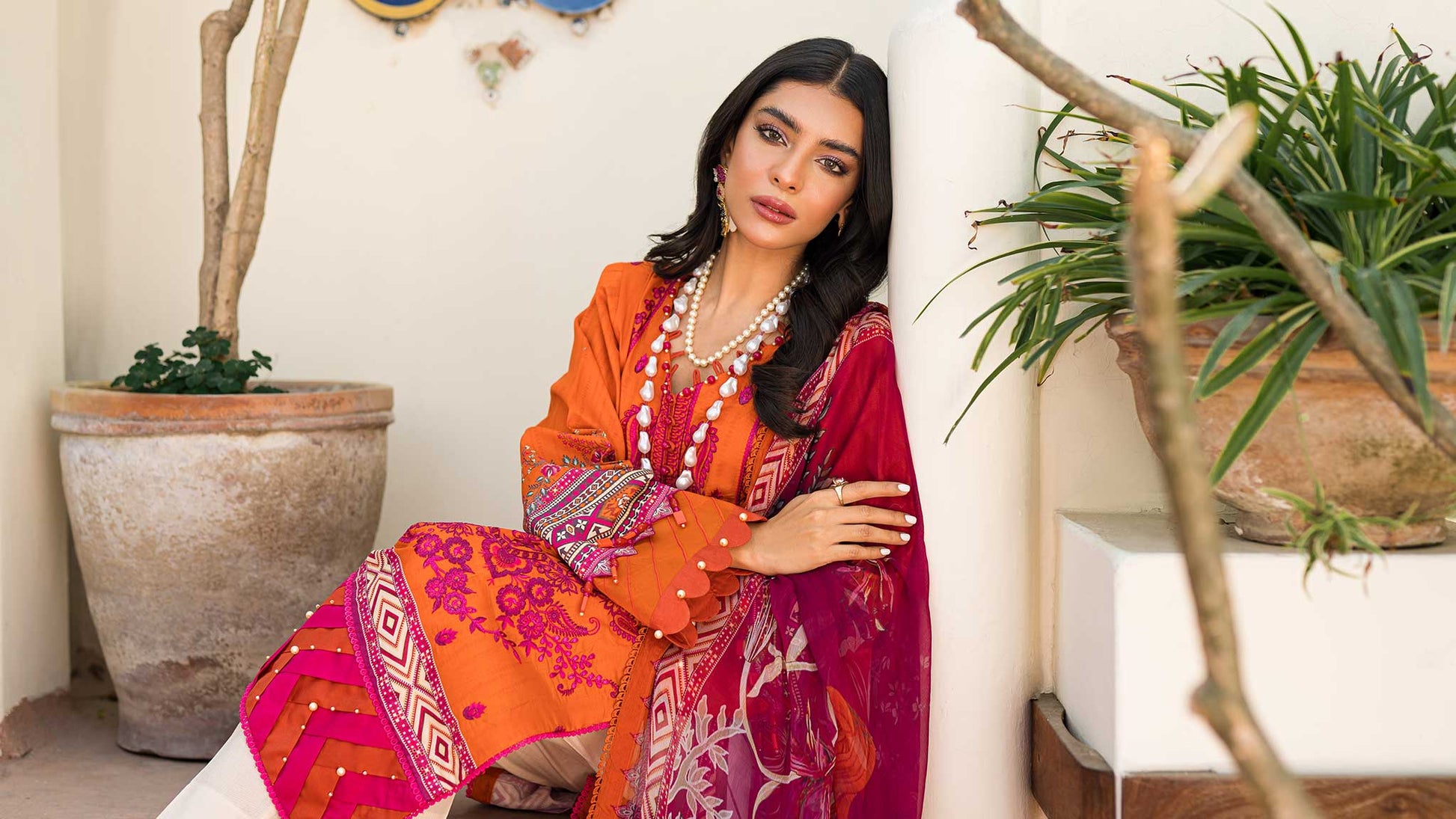 Picture of Ellena - 3-PC Unstitched Lawn Suit - Available at Raja Sahib