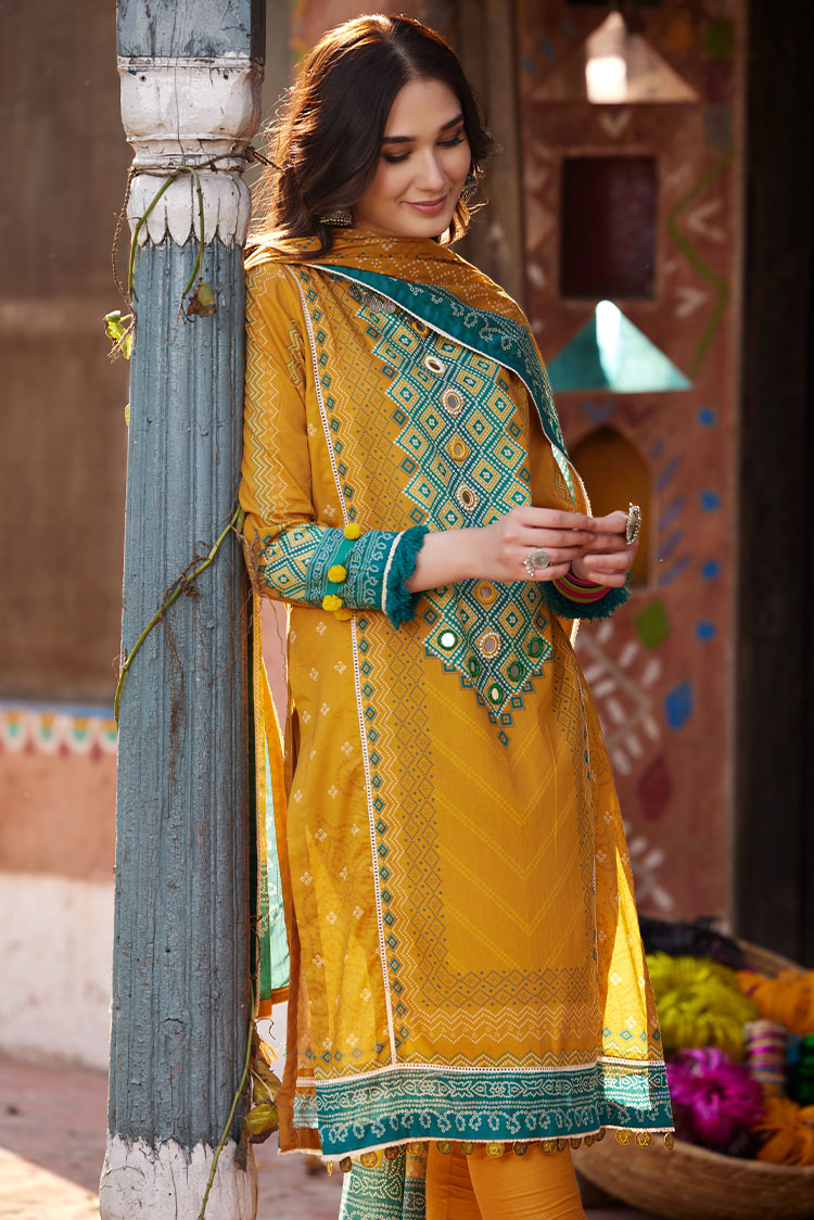 Picture of Ellena - 3-PC Unstitched Chunri Lawn - Available at Raja Sahib