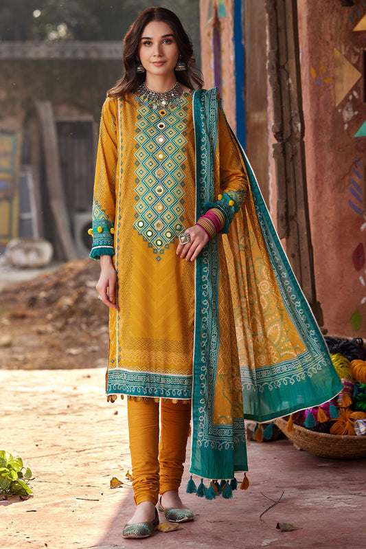 Picture of Ellena - 3-PC Unstitched Chunri Lawn - Available at Raja Sahib