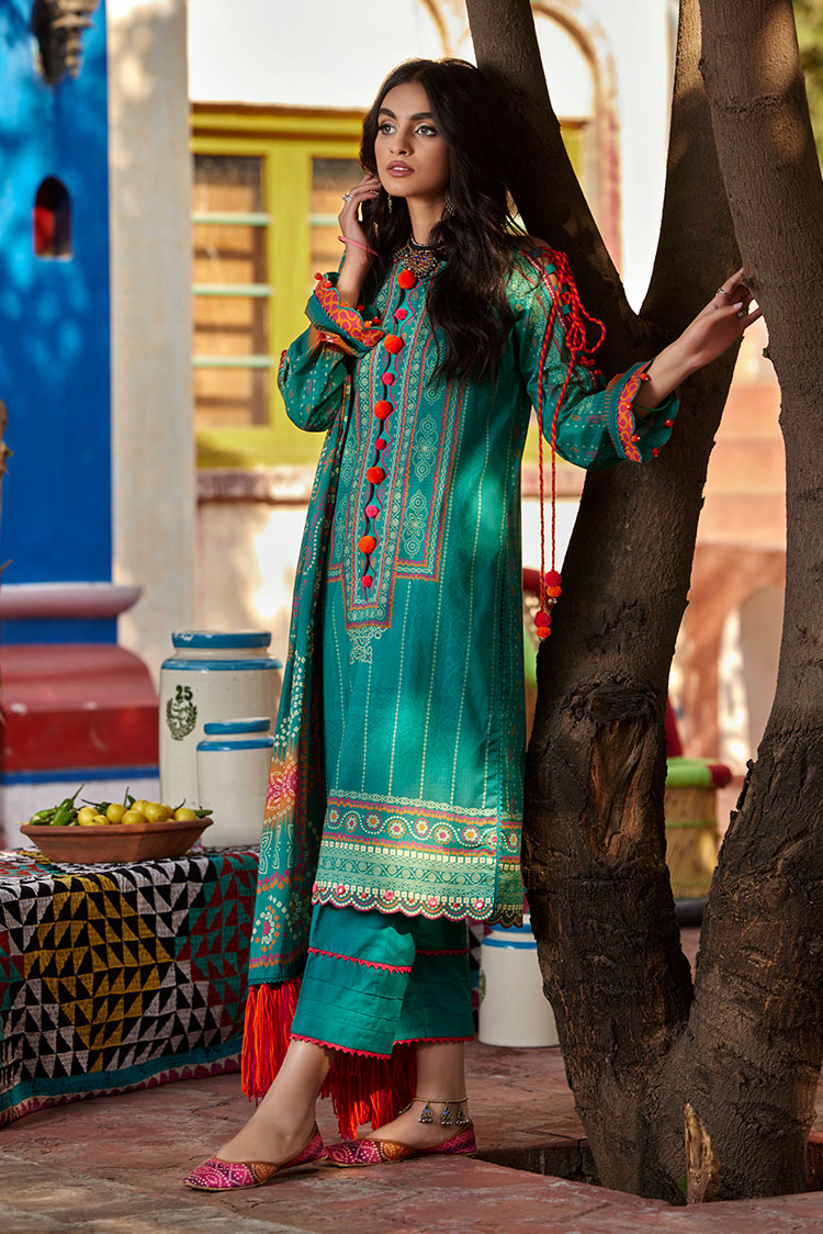 Picture of Ellena - 3-PC Unstitched Chunri Lawn - Available at Raja Sahib