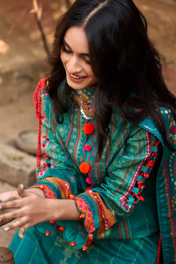 Picture of Ellena - 3-PC Unstitched Chunri Lawn - Available at Raja Sahib