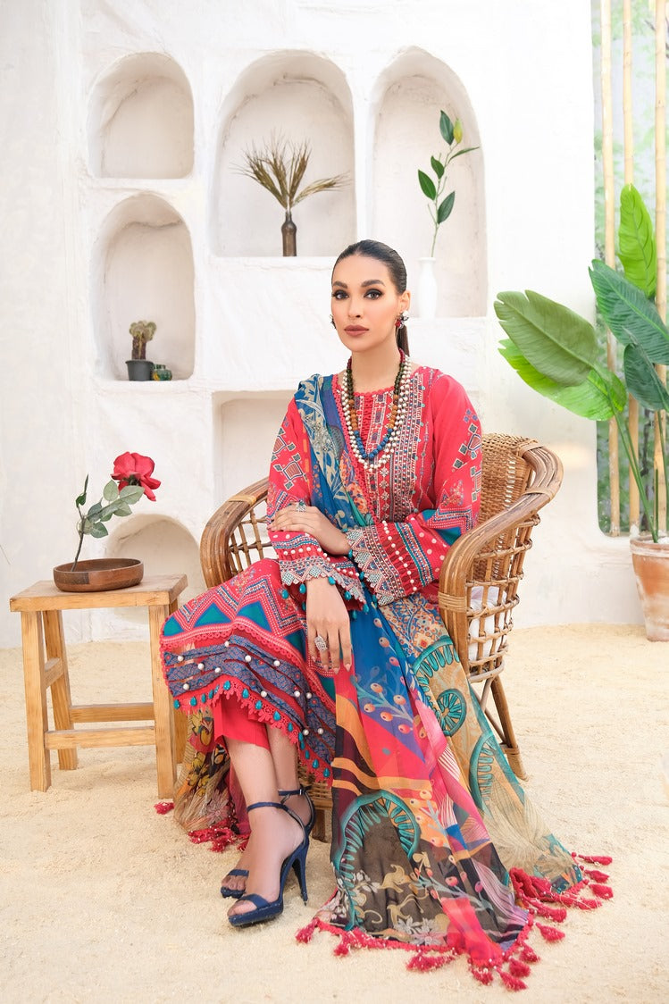 Picture of Ellena - 3-PC Unstitched Printed Lawn - Available at Raja Sahib