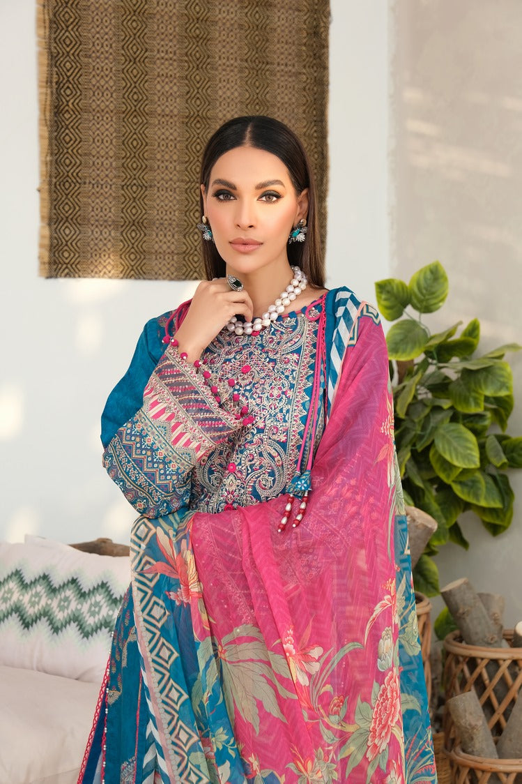 Picture of Ellena - 3-PC Unstitched Printed Lawn - Available at Raja Sahib