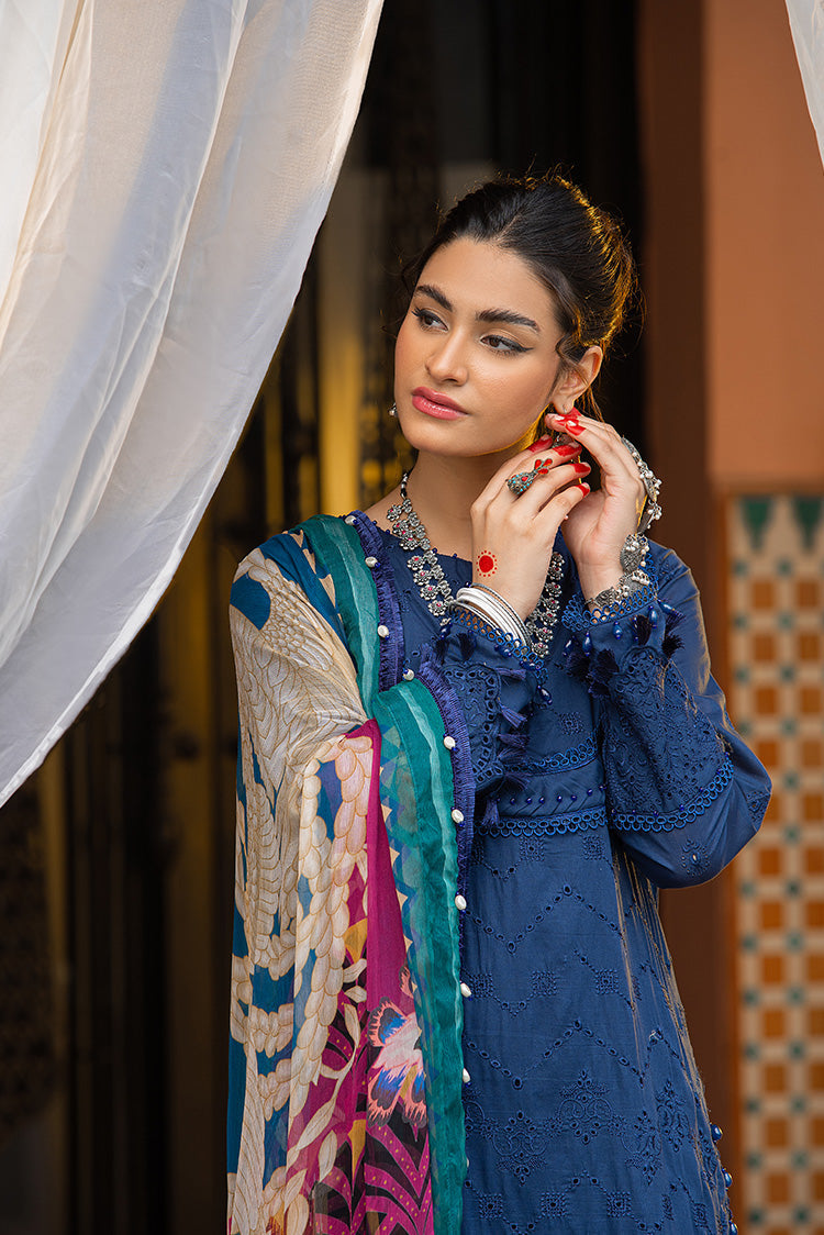 Picture of Ellena - 3-PC Unstitched Embroidered Lawn Suit - Available at Raja Sahib