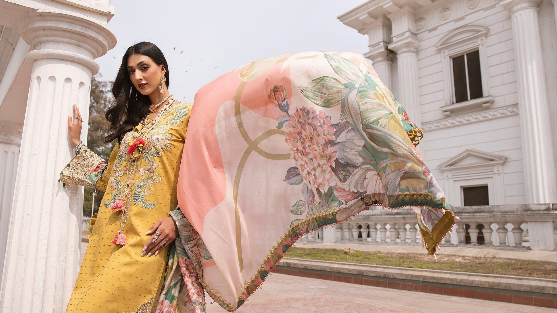 Picture of Ellena - 3-PC Unstitched Embroidered Lawn Suit - Available at Raja Sahib