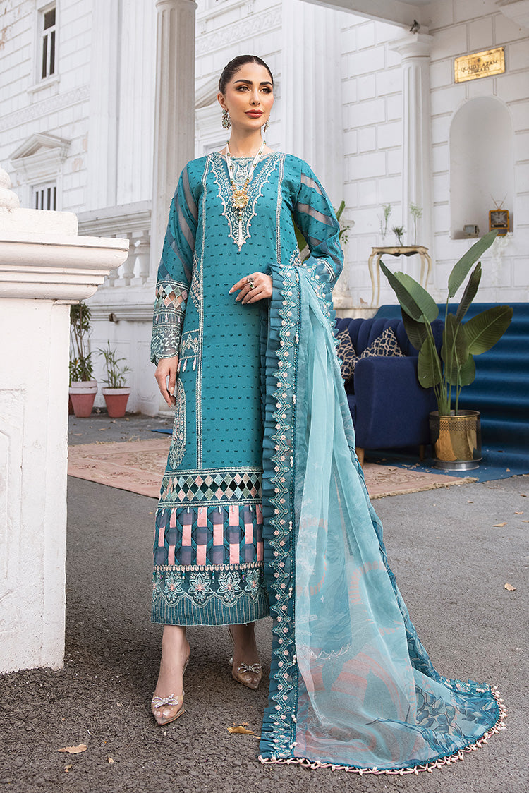 Picture of Ellena - 3-PC Unstitched Embroidered Lawn Suit - Available at Raja Sahib