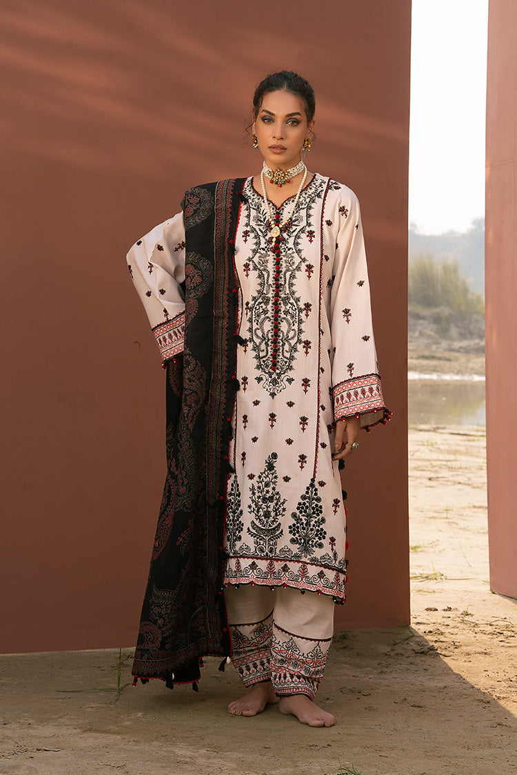 Picture of Ellena - 3-PC Unstitched Embroidered Self Jacquard Khaddar Suit - Available at Raja Sahib