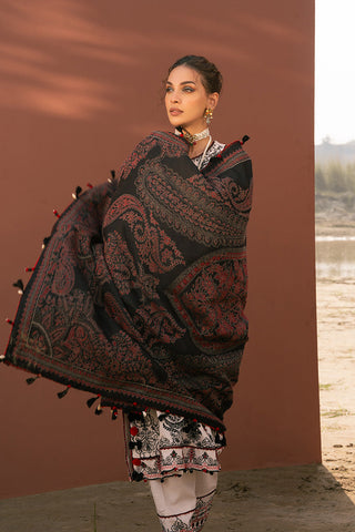 Picture of Ellena - 3-PC Unstitched Embroidered Self Jacquard Khaddar Suit - Available at Raja Sahib