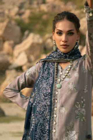 Picture of Ellena - 3-PC Unstitched Embroidered Self Jacquard Khaddar Suit - Available at Raja Sahib