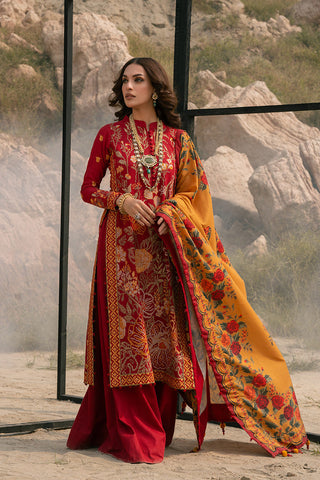 Picture of Ellena - 3-PC Unstitched Embroidered Self Jacquard Khaddar Suit - Available at Raja Sahib