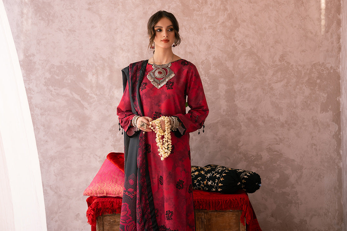 Picture of Ellena - 3-PC Unstitched Digital Printed Viscose Suit - Available at Raja Sahib