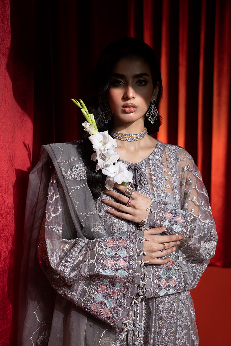 Picture of Ellena - 3-PC Unstitched Fancy Embroidered Organza Suit - Available at Raja Sahib