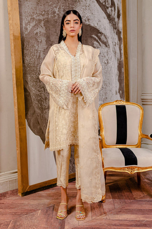 Picture of Fozia Khalid - Lumiries Festive Vol 3 - Chanterelle Beige - Available at Raja Sahib