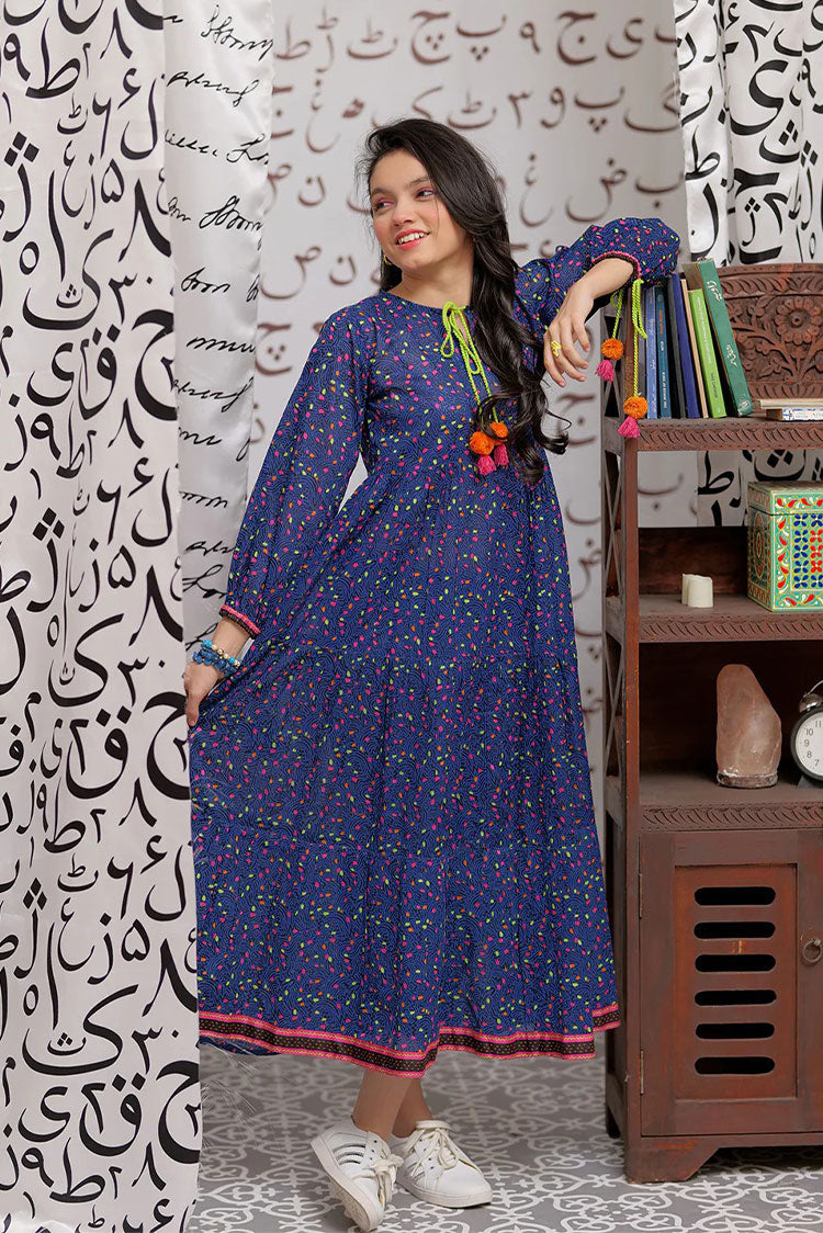 Picture of Senorita - GAA-02148 | BLUE & MULTICOLOR | CASUAL KURTA | COTTON LAWN PRINT - Available at Raja Sahib