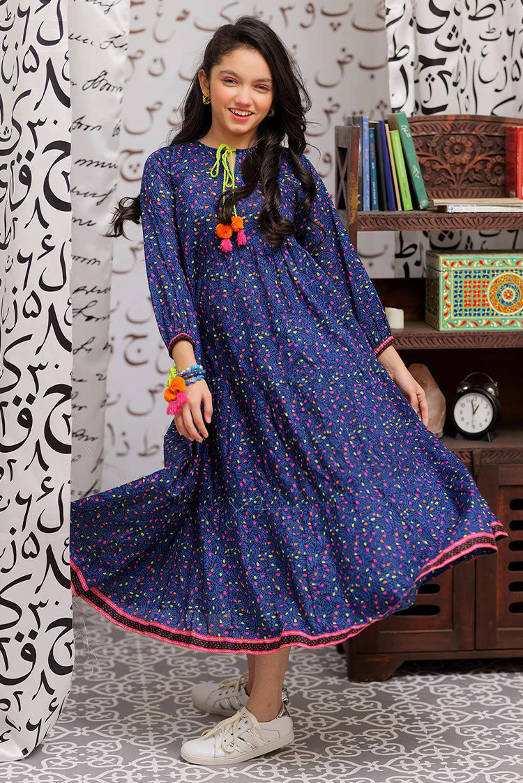 Picture of Senorita - GAA-02148 | BLUE & MULTICOLOR | CASUAL KURTA | COTTON LAWN PRINT - Available at Raja Sahib