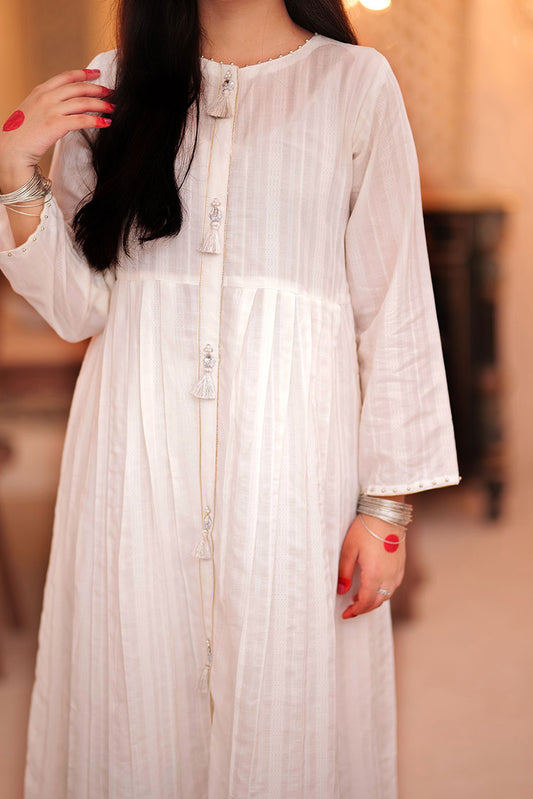 Picture of Senorita - GAA-02347 | White | Casual Kurta | Cotton Dobby - Available at Raja Sahib