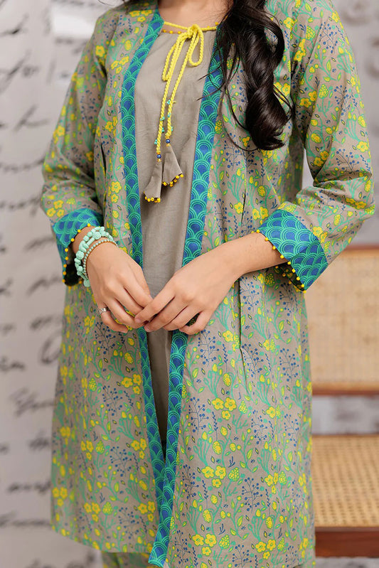 Picture of Senorita - GAC-02182 | GREY & MULTICOLOR | CASUAL 2 PIECE SUIT | COTTON LAWN PRINT - Available at Raja Sahib