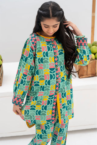 Picture of Senorita - GAC-02381 | Sea Green & Multicolor | Casual 2 Piece Suit | Cotton Khaddar Printed - Available at Raja Sahib