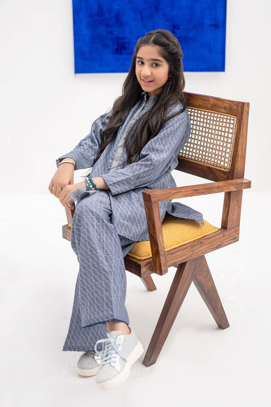 Picture of Senorita - GAC-02395 | Blue | Casual 2 Piece Suit | Denim  Fabric - Available at Raja Sahib