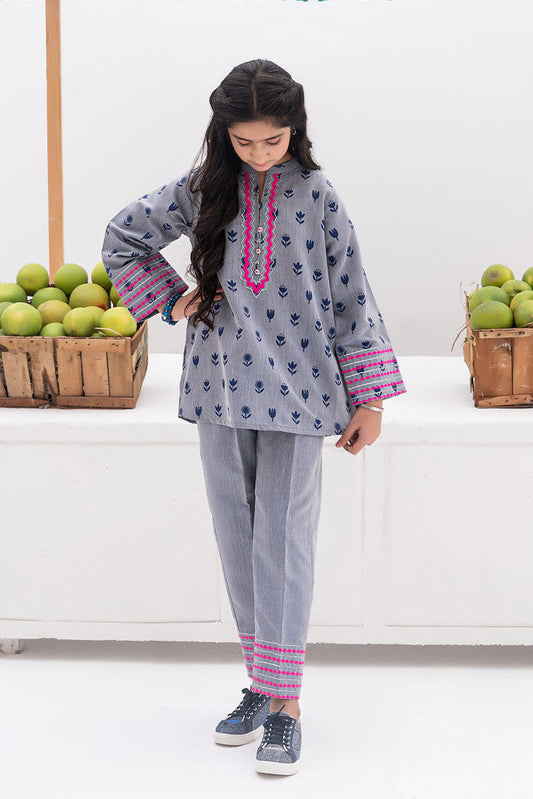 Picture of Senorita - GAC-02396 | Blue | Casual 2 Piece Suit | Denim  Fabric - Available at Raja Sahib