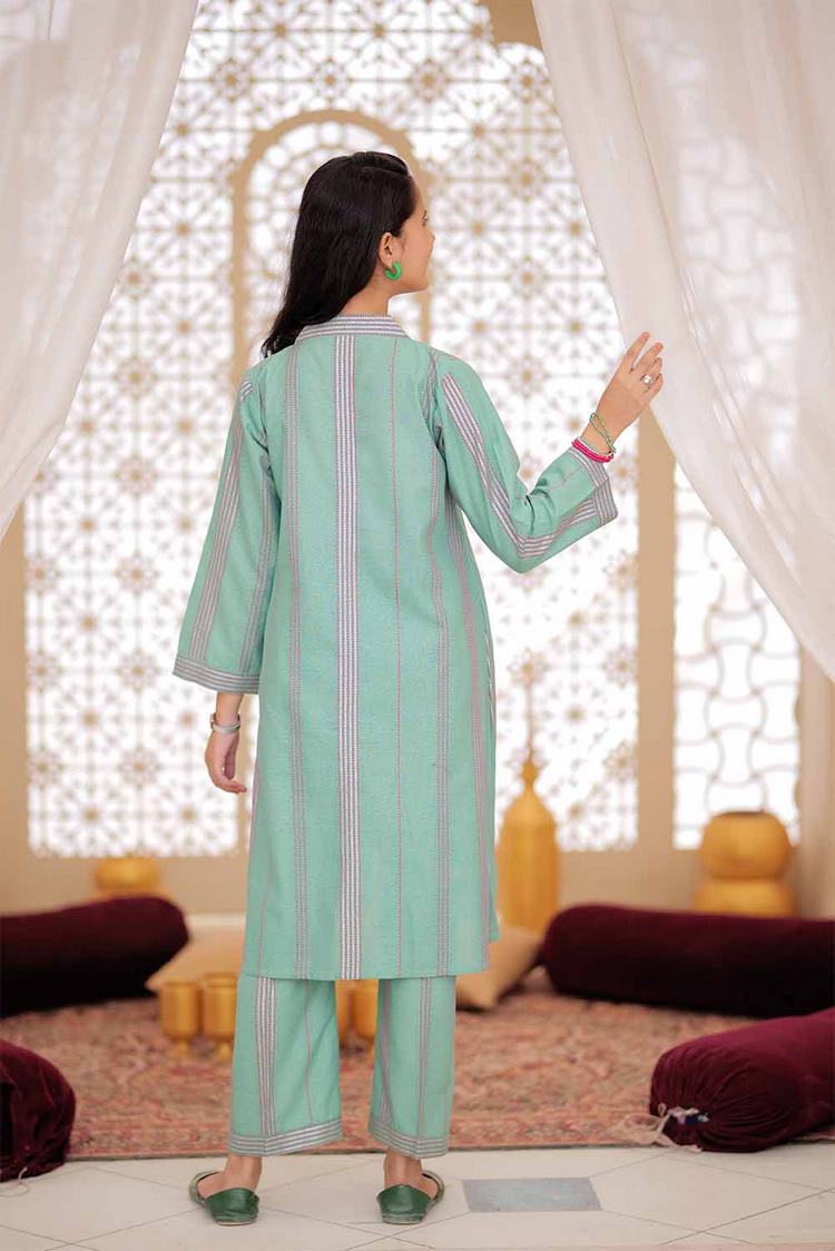 Picture of Senorita - GAC-02488 | Turquoise Green | Casual  2 Piece Suit | Karandi Fabric - Available at Raja Sahib