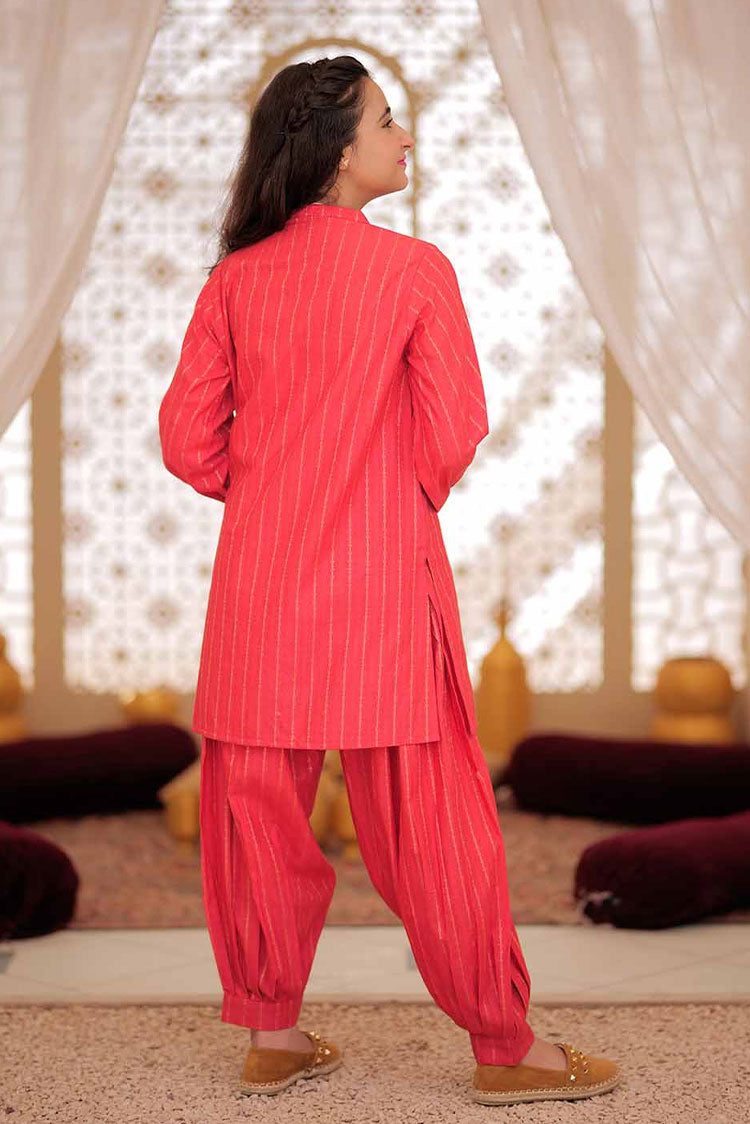 Picture of Senorita - GAC-02509 | Dark Peach & Gold | Casual  2 Piece Suit |  Karandi Fabric - Available at Raja Sahib