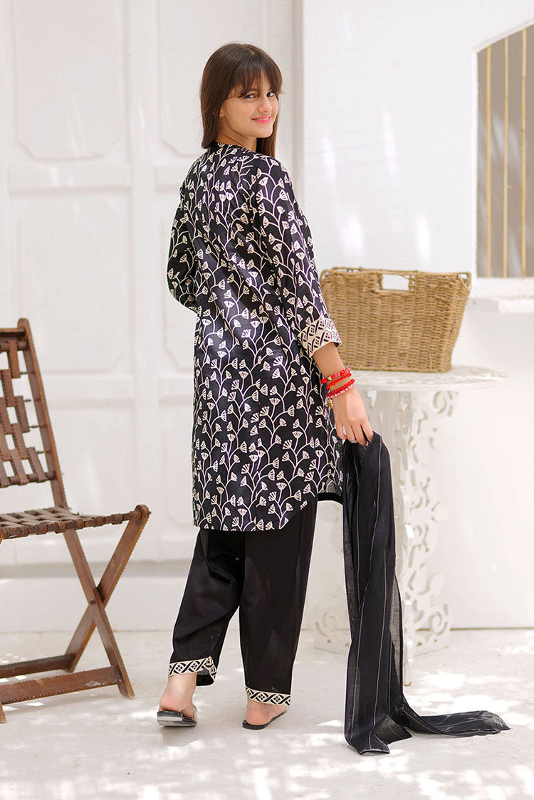Picture of Senorita - GAD-02356 | Black & Multicolor | Casual 3 Piece Suit | Cotton Lawn Printed - Available at Raja Sahib