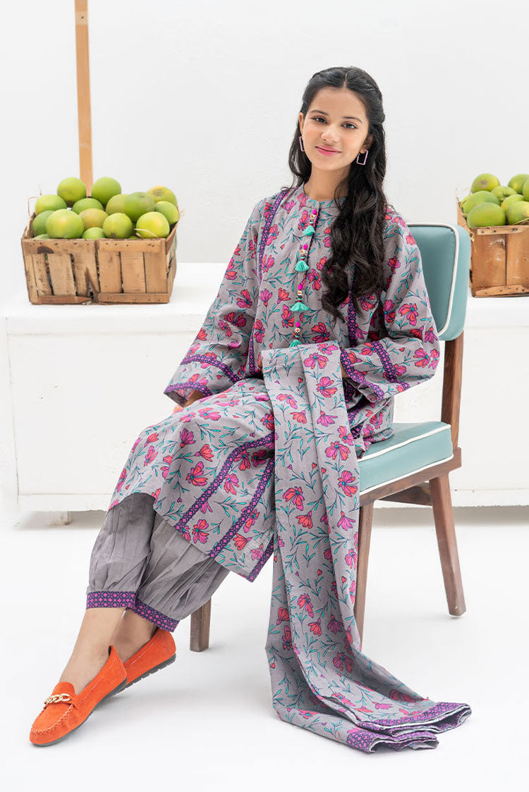 Picture of Senorita - GAD-02441 | Grey & Multicolor | Casual 3 Piece Suit | Khaddar Printed - Available at Raja Sahib