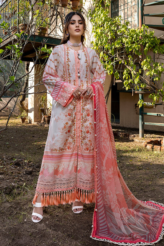 Picture of 3-PC Unstitched Digital Printed Lawn Suit - Available at Raja Sahib