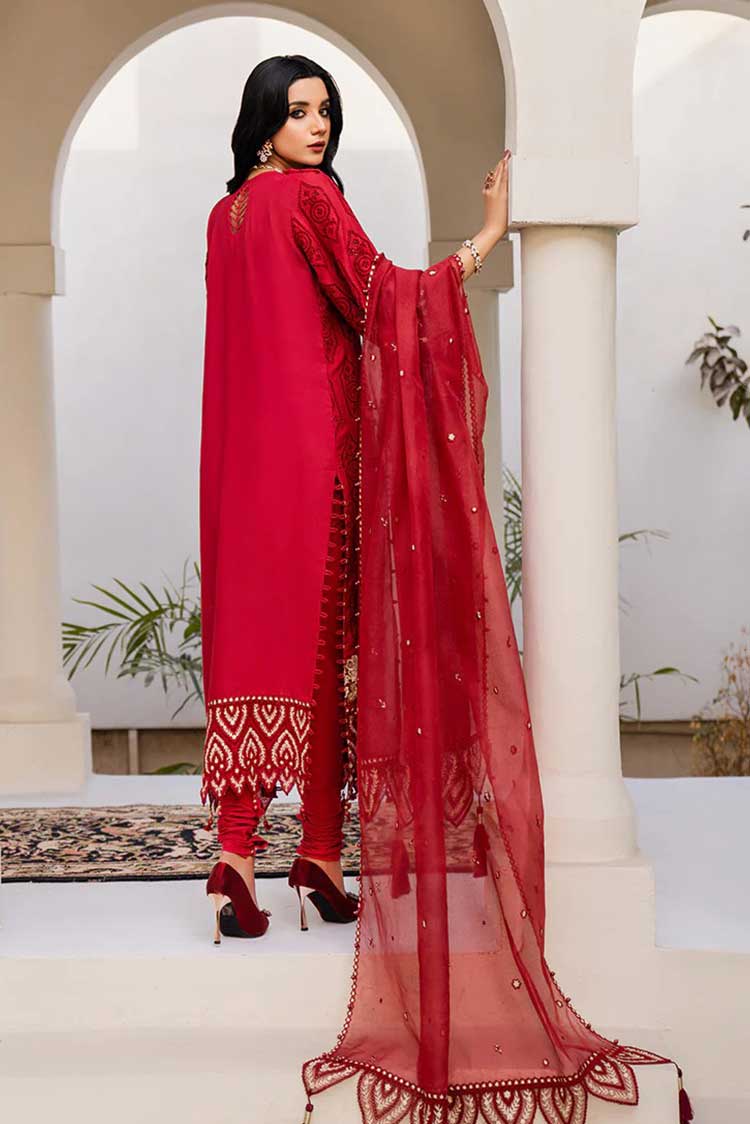 Picture of Hemstitch - Rose Arzu Luxury Lawn Collection - Available at Raja Sahib