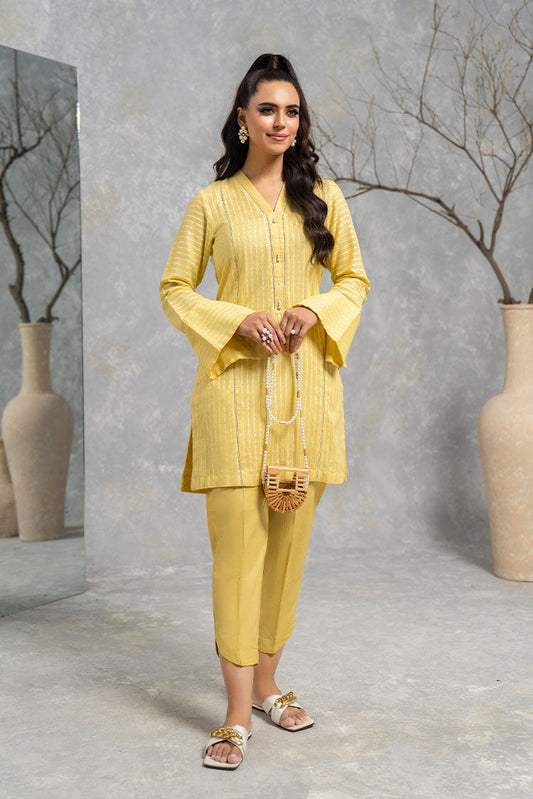 Picture of Hemstitch - Basic Pret Collection - Basic Lime Yellow - Available at Raja Sahib