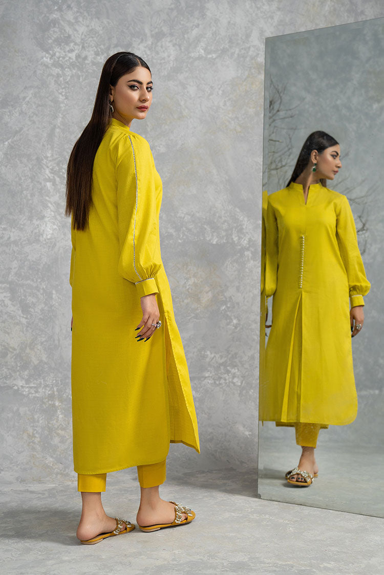 Picture of Hemstitch - Basic Pret Collection - Basic Mustard Yellow - Available at Raja Sahib