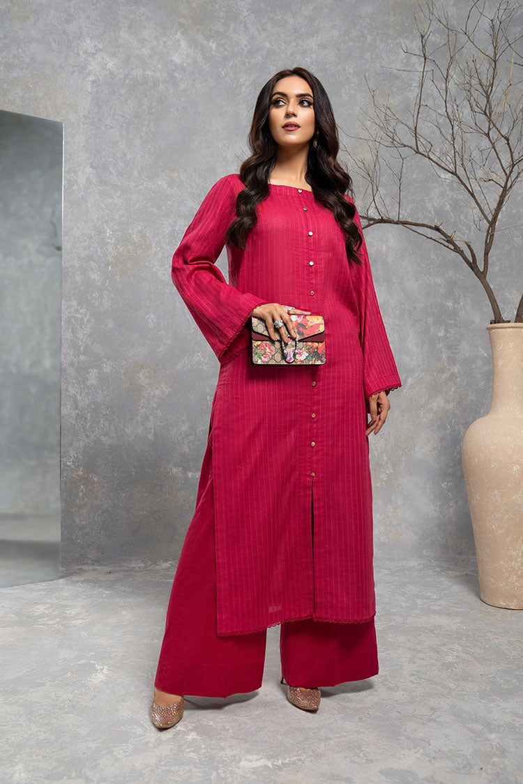 Picture of Hemstitch - Basic Pret Collection - Basic Fuchsia - Available at Raja Sahib