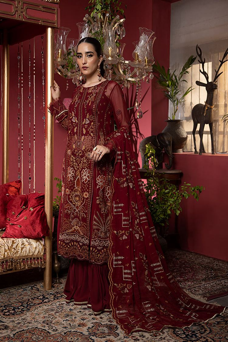 Picture of Humdum - Heer Embroidery Chiffon Collection-HR-03 - Available at Raja Sahib