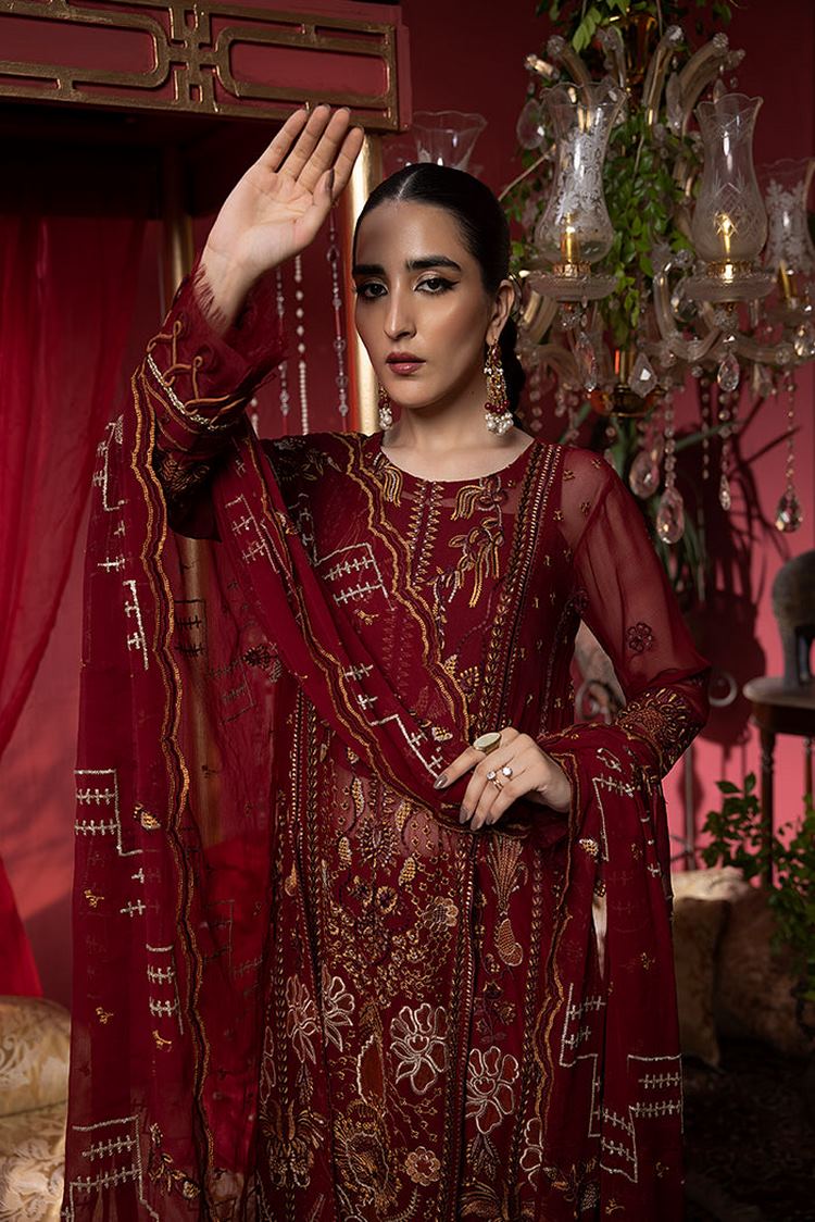 Picture of Humdum - Heer Embroidery Chiffon Collection-HR-03 - Available at Raja Sahib