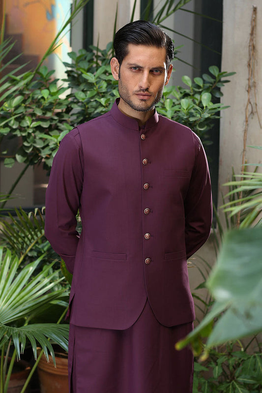 Picture of Istor - Waistcoat | Empire | Plum | IST-153 - Available at Raja Sahib